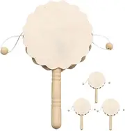 FELTECHELECTR DIY Unfinished Wooden -Drum for Boys and Girls Hand-Painted Craft Kit Art Safe Wooden Toys