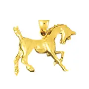 14K Gold 3-D Horse Pendant