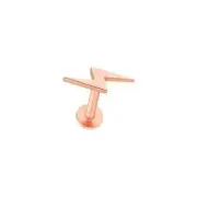 PAIR 16G ⚡ ROSE GOLD LIGHTNING BOLT INTERNALLY THREADED LABRET HELIX ROOK STUDS