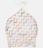 [Missoni] Missoni Zigzag lamé top UK 14 multicoloured