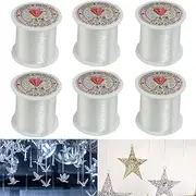 6 Roll Transparent Fishing Thread, Clear Fishing Line Jewelry String Invisible Nylon Thread for Hanging Decorations, Beading and Crafts, 0.25mm 80M Fishing Line Clear Invisible