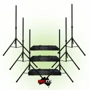 6 x Speaker Stands + Carry Bags Heavy Duty 50kg Capacity FREE P&H