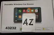 New, Portable Wireless CarPlay Car Stereo w/7” Touch Screen.