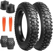 'BALINGE 2 Pack Fat Tire for Ebike Mountain Bike Heavy Duty High-Performance Wear-Resistant E-Bike Mountain Snow Bike Tire 20'' x 4''，Black，1/2 Tires 1/2 Tubes 2 levers'