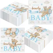 We Can Bearly Wait Decoration,40pcs Blue Teddy Bear Baby Shower Napkins Bear The