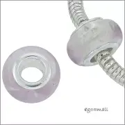 Sterling Silver Lavender Amethyst Charm Bead Fit European Bracelet #94115
