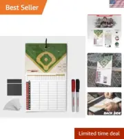 Double-Sided Magnetic Baseball Softball Coaching Board with Fence Clip & Markers