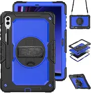 [V-MOTA] Flat Protect Case (12.4 Inch) Compatible with Samsung Galaxy Tab S9 Plus 2023,SM-X810 (Wi-Fi) / SM-X816B (5G Global) / SM-X818U,Military Grade Protective Shell (Blue PC)