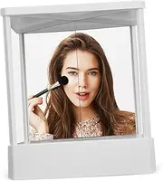 VICASKY Reversible Vanity Mirror with Rotation Standing Makeup Mirror for Home Reflection Design for Left Right Hand Use Elegant Solid Color