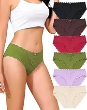 [Levao] Women's Underwear with Lace Panties for Women Cheeky Womens Panties Stretch Hipster Ladies Briefs Multipack 6 Pack