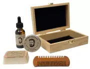 Beard Care Grooming Kit - Beard Oil, Balm, Soap, Wood Comb - Ultimate Beard Set