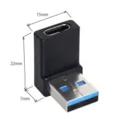 Balck Down Angled USB-C Type C Female to USB 3.0 A Male Data Adapter for Laptop