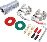 Battery Terminal Connector, Steel Battery Cable Connectors 4 Way Terminal Arrow Storage Case Disconnect for Cars Trucks Pickups Buses and
