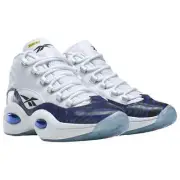 Reebok X Panini Question Mid Allen Iverson Shoes White Blue Tiger Prizm Mens 7