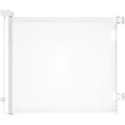 Retractable 3M Hallways Stairs Baby Safety Gate Indoor Outdoor Dog Gates White