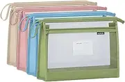 TOMVAES 4Pcs A4 Mesh Zipper Pouch Document Bag,File Bags with 2 Zipper,Dustproof File Bags,Waterproof File Folders for School Office Supplies Travel Storage Bags for Home House Office