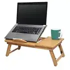 Deluxe Bamboo Portable Laptop Table Tray Tilt Foldable Work Reading Station Desk