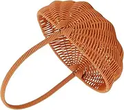 WATIIFUFU Handwoven Watermelon Shape Basket Vintage Picnic Storage Rustic Elegant Design for Home Decor Rattan Material for Weddings Outdoor Gatherings