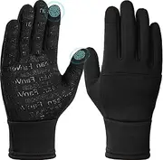 FanVean Winter Gloves Men Women Cold Weather: Thermal Waterproof Windprof Touchscreen for Runing Cycling Ski Hiking - Black