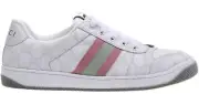 NEW GUCCI LADIES SCREENER WHITE GG SUPREME WEB LOGO SNEAKERS SHOES 40/10