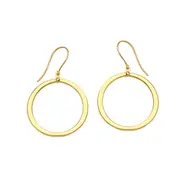 14K Yellow Gold Shiny Round Drop Earrings