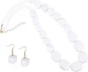 [Healeved] Bead Necklace Earring Set Acrylic Jewelry Kit Stylish Bead Set for Women's Accessories