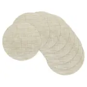 8 Pcs Placemats, 13.7 Inch PVC Table Mats, Vertical Texture Surface, Yellow