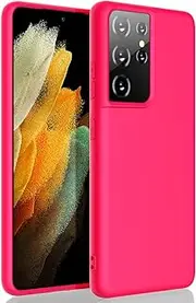 [ZUSLAB] Nano Silicone Case for Galaxy S21 Ultra 5G Shockproof Gel Rubber Bumper Protective Cover - Hot Pink