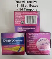 Tampax Radiant Regular Absorbency Tampons, Unscented, 54 Count ~ NEW