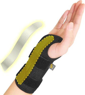 Bracoo Wrist Brace, for Carpal Tunnel Day & Night, Adjustable Wrist Support Wrap