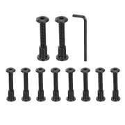 10Sets M6x40mm Hex Drive Socket Cap Bolt M6x12mm Nuts with Hex Wrench Black