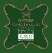 Goldbrokat Brassed Premium Violin E String - Medium (0.26) Guage, 4/4, Loop End