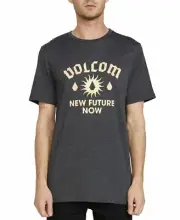 New Volcom Men's Medium Charcoal Heather New Sun Graphic T-Shirt