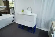 MODA 900mm 1200mm Matte White PVC Thermal Foil Wall Hung Vanity w Stone Top