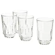 SÄLLSKAPLIG glass, clear glass/patterned, 39 cl