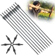 30" Target Hunting Fiberglass Arrows Removable Tips for Compound/Recurve Bow