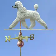 Poodle Hand Carved Hand Painted Basswood Dog Weathervane White