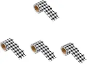 4 Rolls Removable and Checkered Border Trim for Bulletin Board Decor Self Adhesive Blackboard Border for Classroom Festival Use