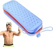 Silicone Goggle Case | Swimming Goggles Case with Drain Holes,Earplugs Organizer Large Capacity Pouch with Zipper for Scuba, Snorkeling