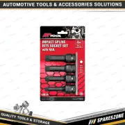 4 Pcs of PK Tool 1/2 Inch Drive Cr-Mo Impact Spline Bits Socket Set