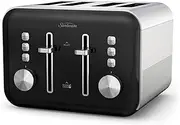 [Sunbeam] Simply Shine 4-Slice Toaster | High Lift & Quick Check Lever, 9 Browning Settings, Black TAP4004BK