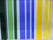 SQUARE TINTED COLOUR ACRYLIC ROD EXTRUDED PERSPEX BAR GREEN PURPLE & YELLOW