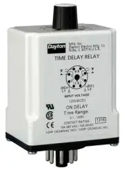 Dayton 24Ep08 Time Delay Relay,24Vac/Dc,10A,Dpdt