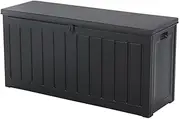 240L Outdoor Storage Box Lockable Bench Seat Garden Deck Toy Tool Sheds