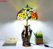 Peacock Stained Glass Tiffany Style Table Accent Lamp Desk Light H23.6inch