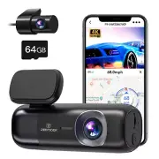 REDTIGER Dual Dash Cam UHD 4K WiFi GPS Front and Rear Dash Camera with SD Card
