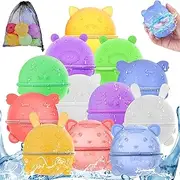 Water Bombs Reusable Magnet - Pack of 12 Reusable Water Balloons Self-Closing Reusable Water Balloon, Silicone Splash Balls Water Bombs Magnetic for Children, Adults, Pool Party