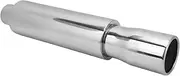Brilluxa Stainless Steel Exhaust Pipe 2in Inlet 3.5in Outlet Round Single Chamber Muffler Universal Muffler Tip Tailpipe for Car Round Single Chamber Muffler