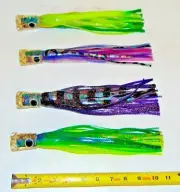 4 Pack Saltewater Fishing Lures Mahi,ONO,Tuna,Marlin,Dorado,Wahoo Lures Lot 4pc