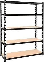 Giantz 1.8M x 1.2M Garage Shelving, Warehouse Racking System Rack Storage Shelves Industrial Commercial Organize Capacity, 5 Steel Metal Adjustable 1000KG Assembly Easy Black